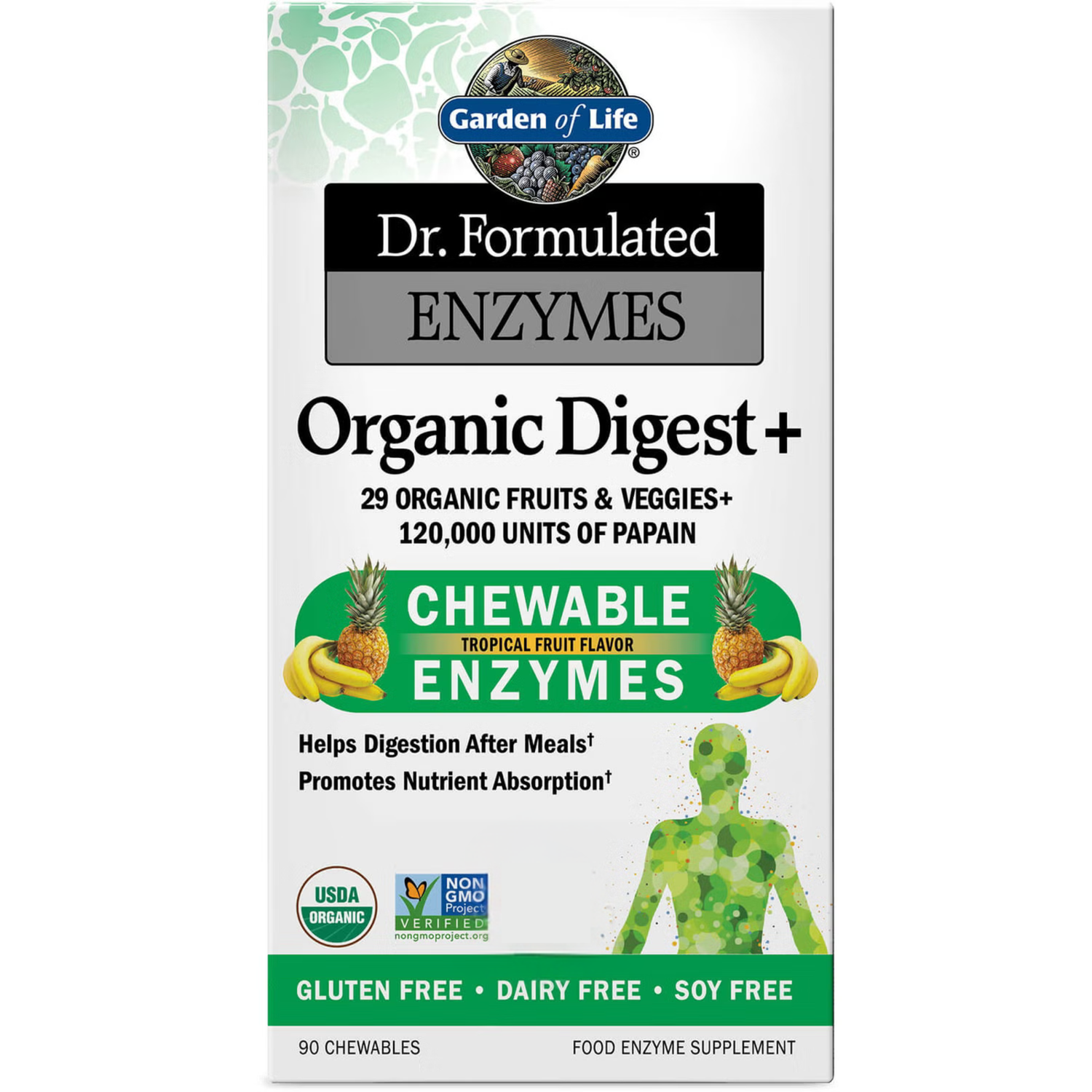 Enzymes bio Digest+ - Fruits Tropicaux - 90 comprimés à mâcher