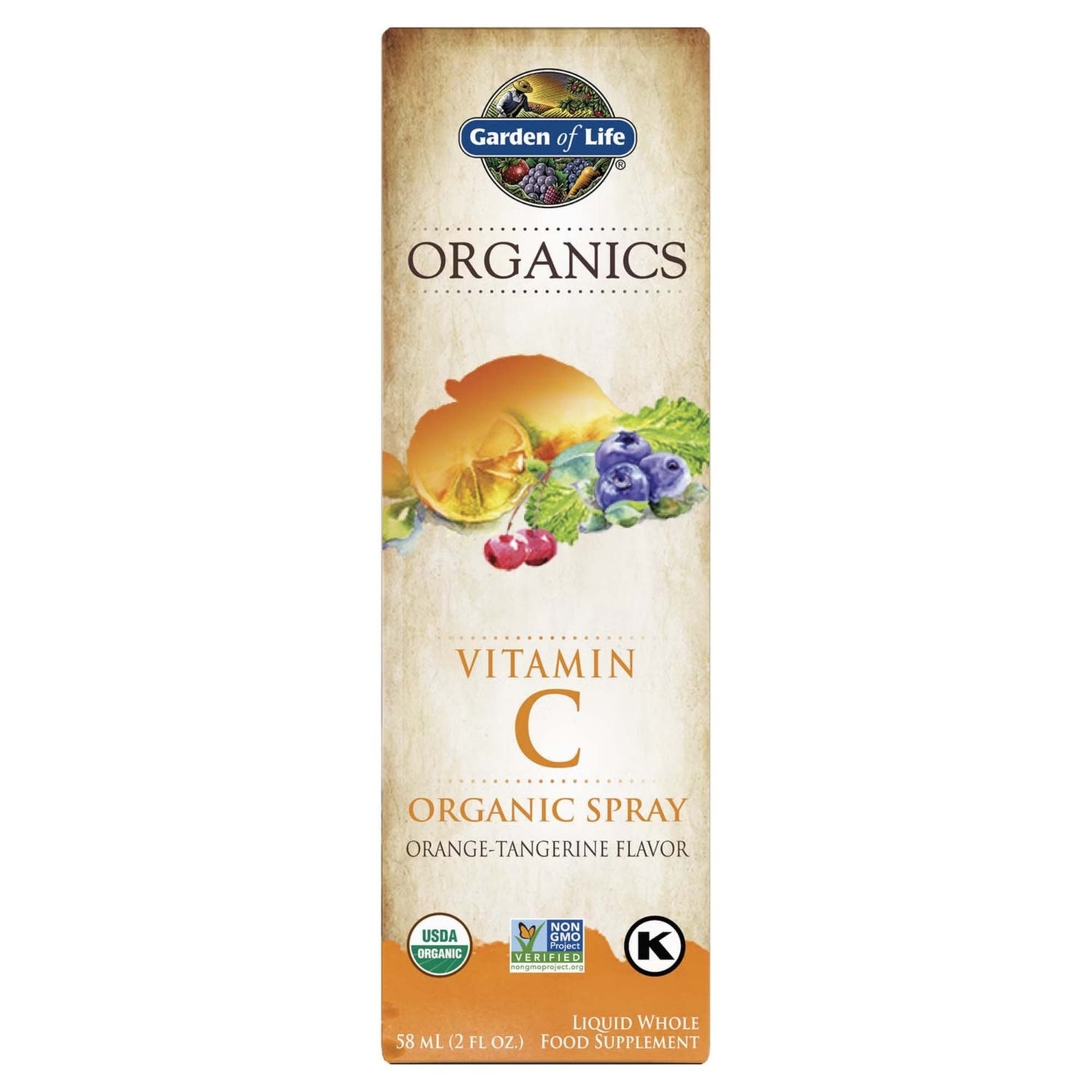 Spray de vitamine C Organics - Orange-mandarine - 58 ml