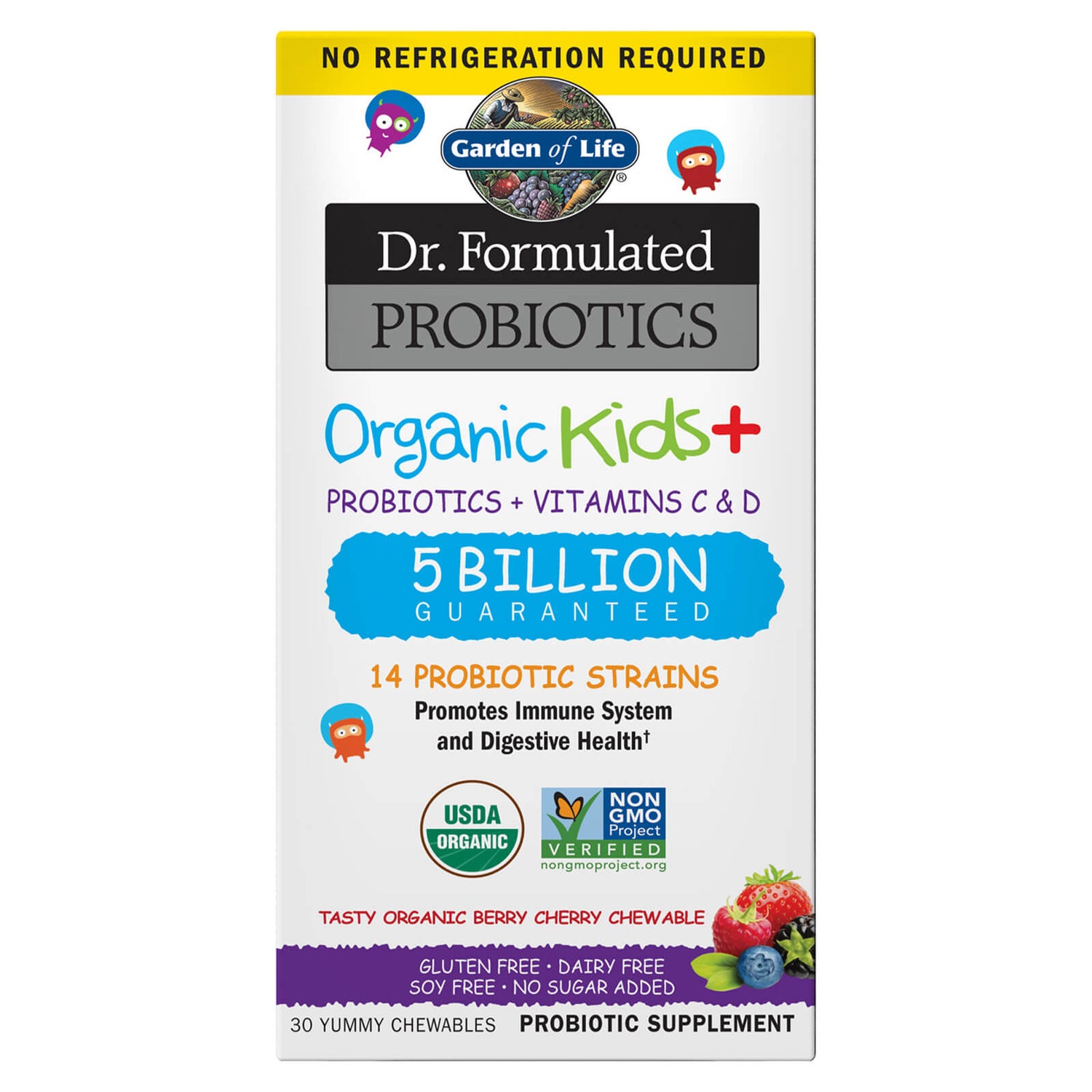 Gommes Spéciales Probiotique Organic Pour Enfants - Cerise-Fruits Rouges - 30 Comprimés à Mâcher