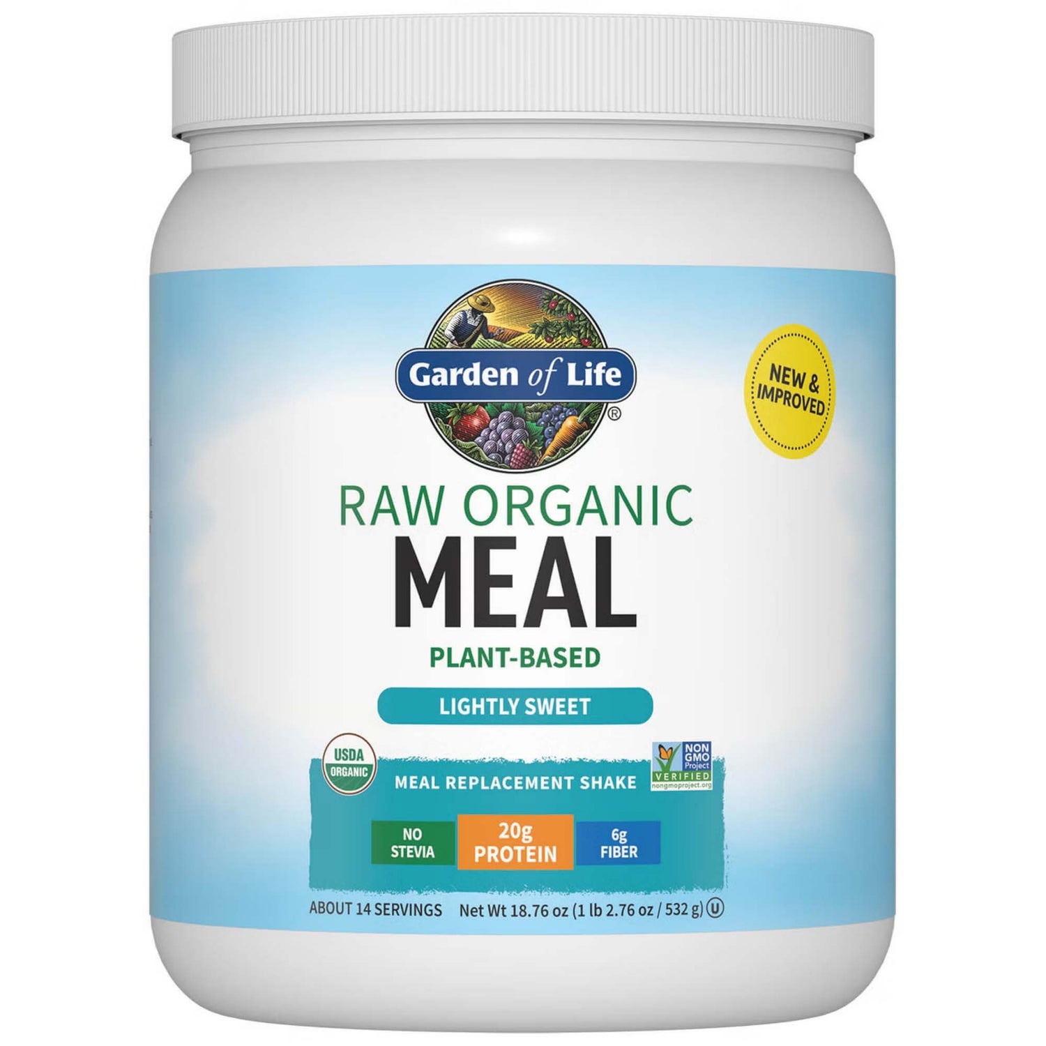 Raw Organic Shake Tout-en-Un - Légèrement Sucré - 532g