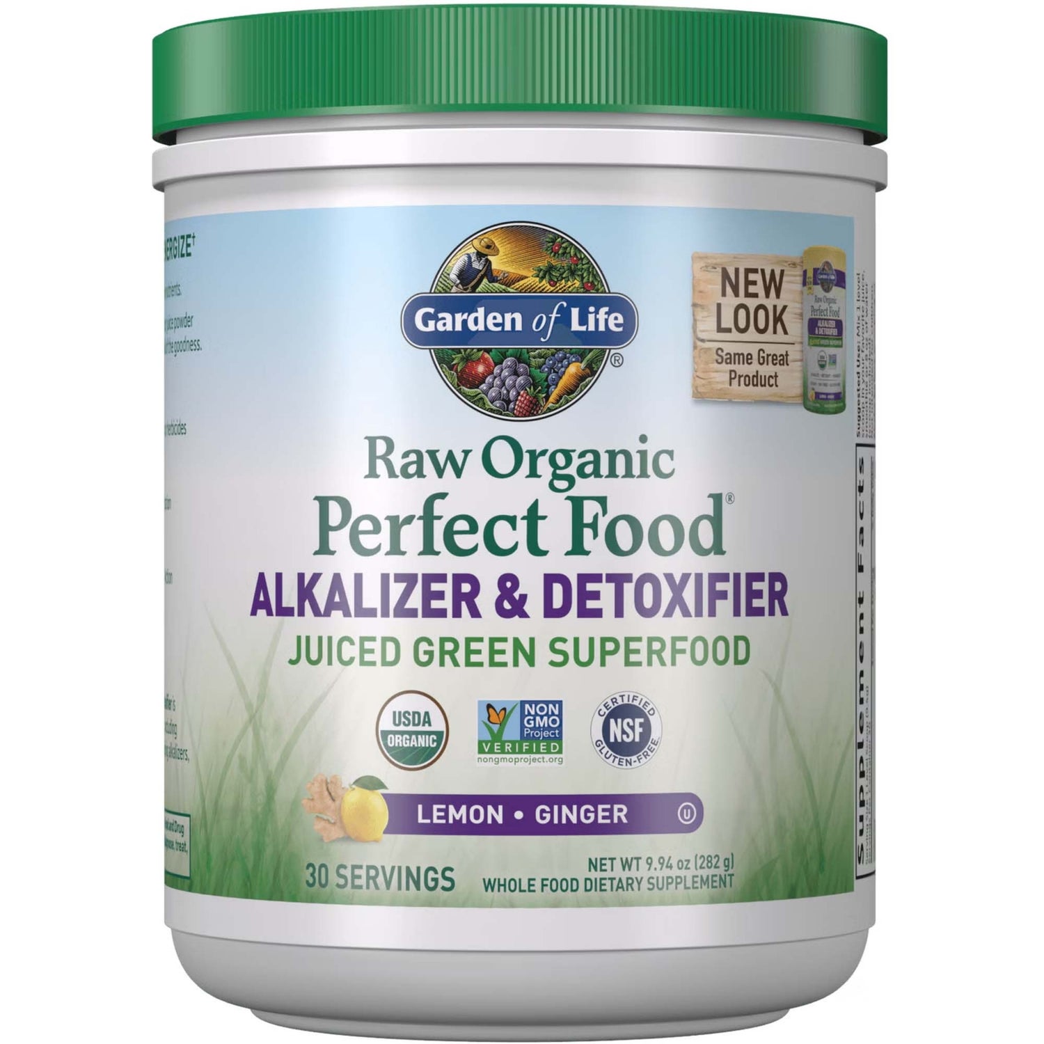 Poudre alcalinisante et détoxifiante Perfect Food Raw Organic - Citron-gingembre - 282 g
