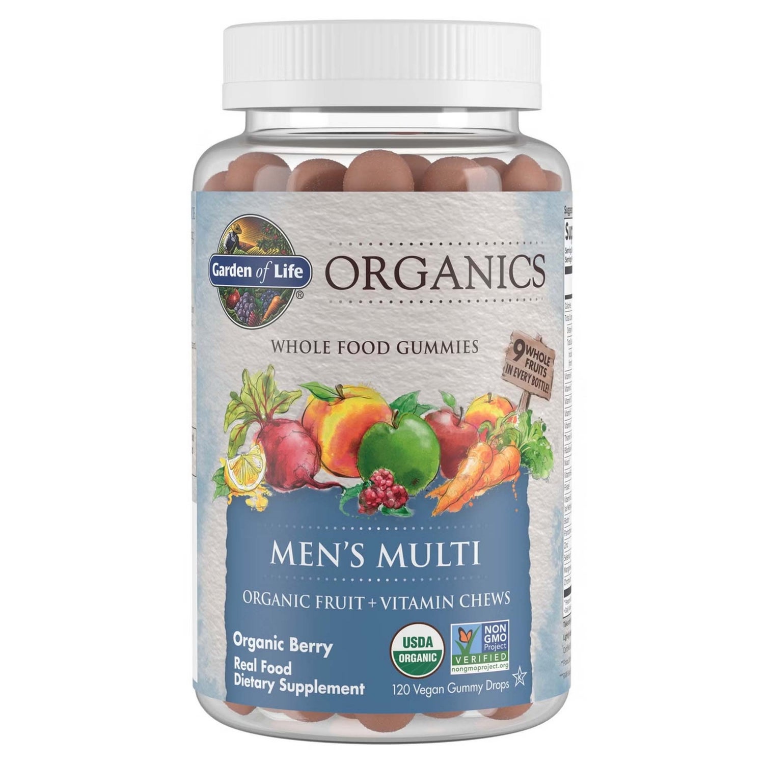 Multivitamines pour hommes Organics - Fruits rouges - 120 comprimés à croquer