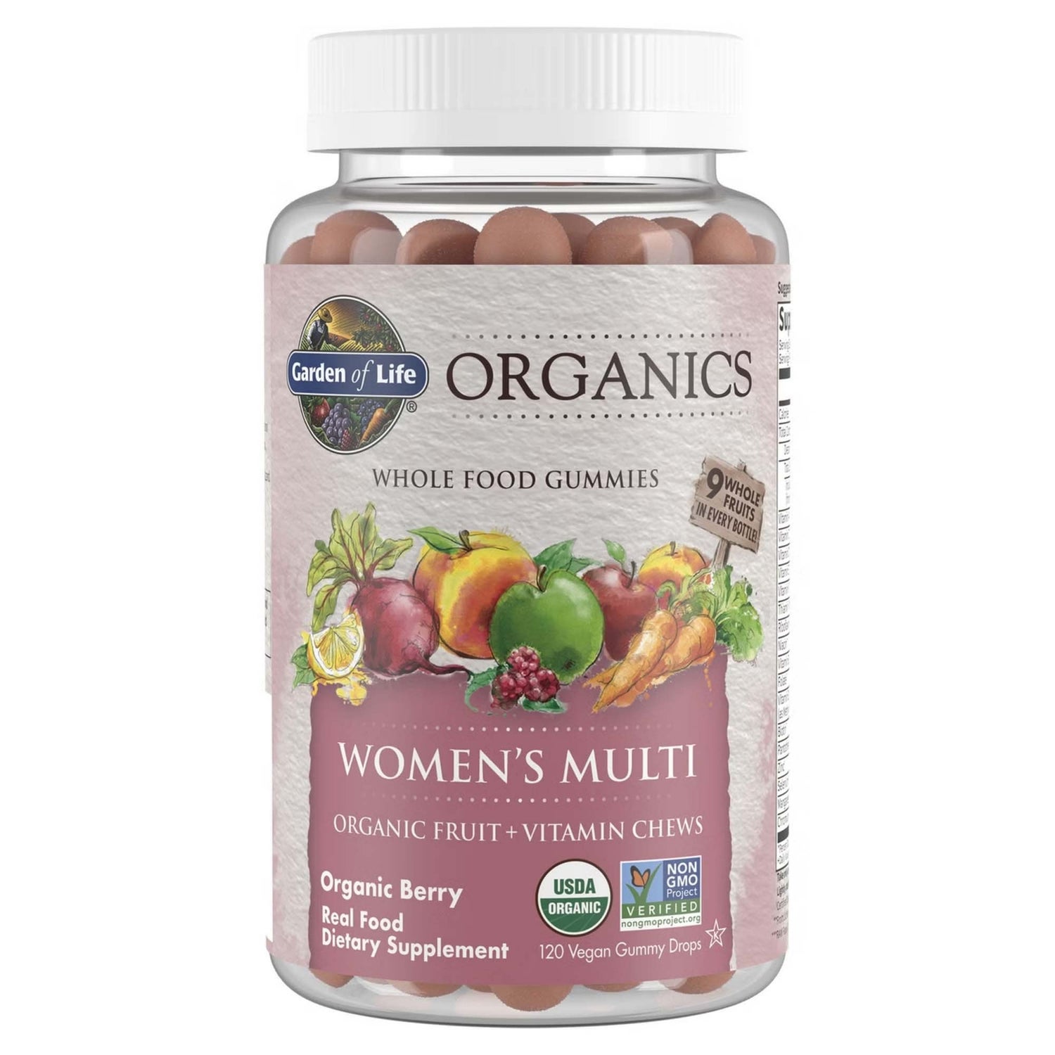Multivitamines pour femmes Organics - Fruits rouges - 120 comprimés à croquer