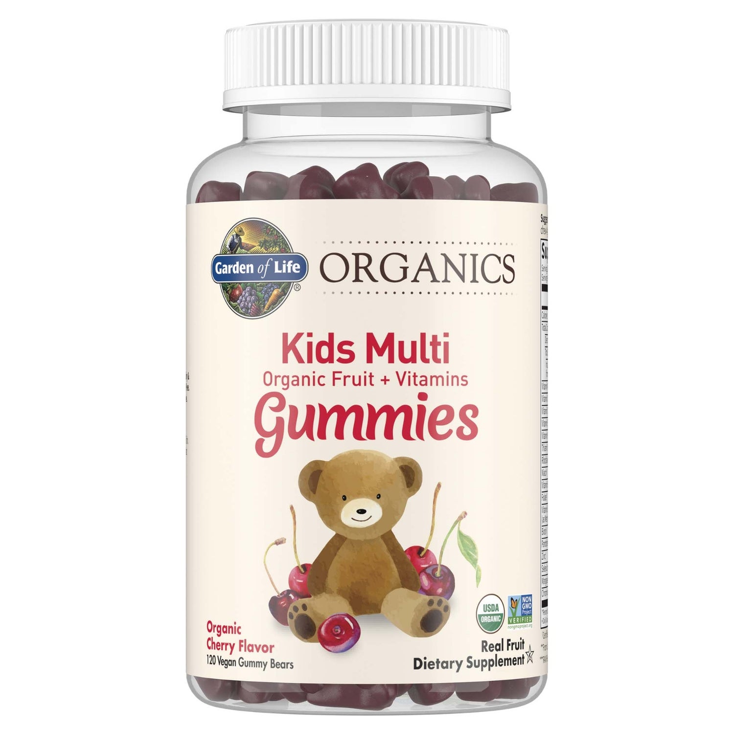 Multivitamines pour enfants Organics - Cerise - 120 comprimés à croquer