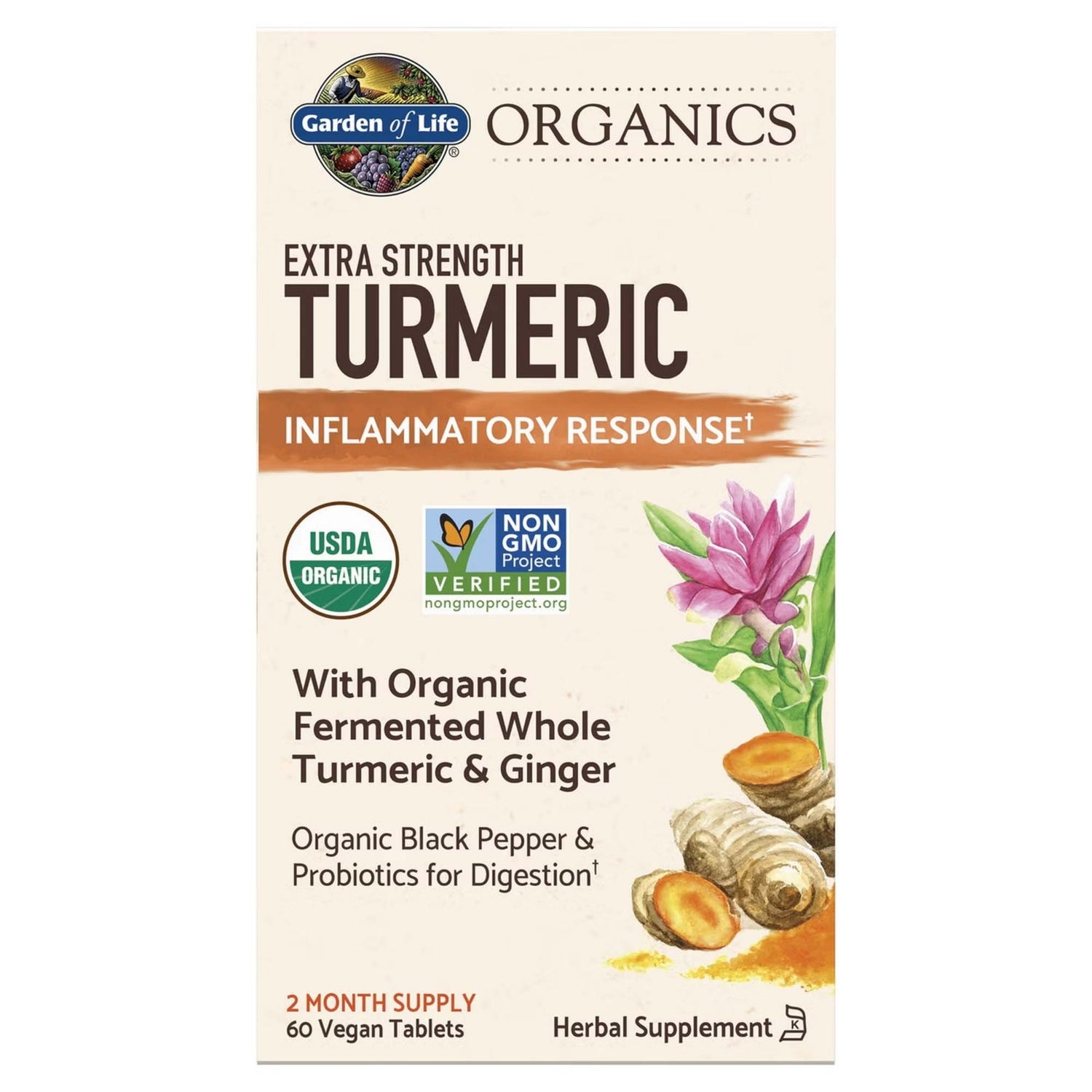 Curcuma Organics Herbal - Extra puissant - 60 comprimés