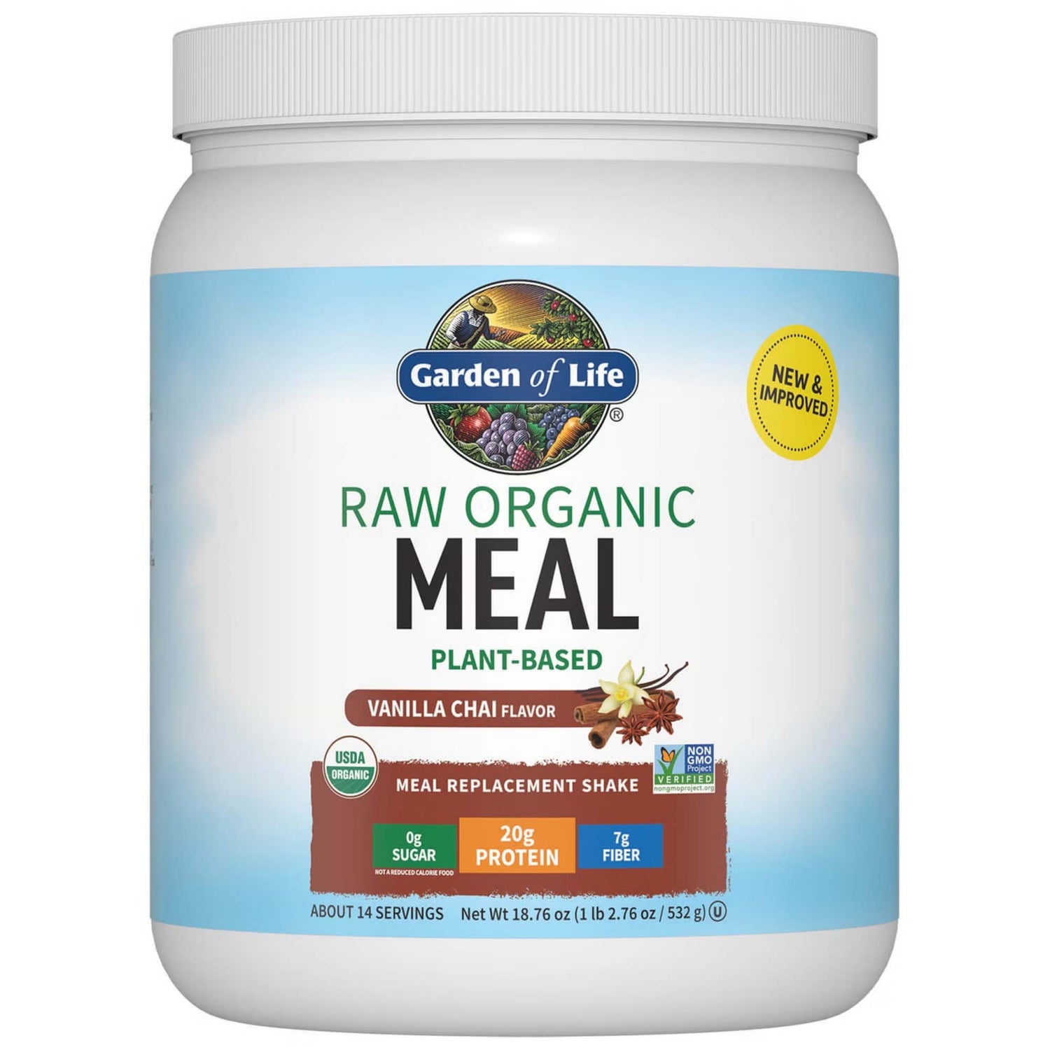 Raw Organic Shake Tout-en-Un - Chai Épicé Vanille - 532g