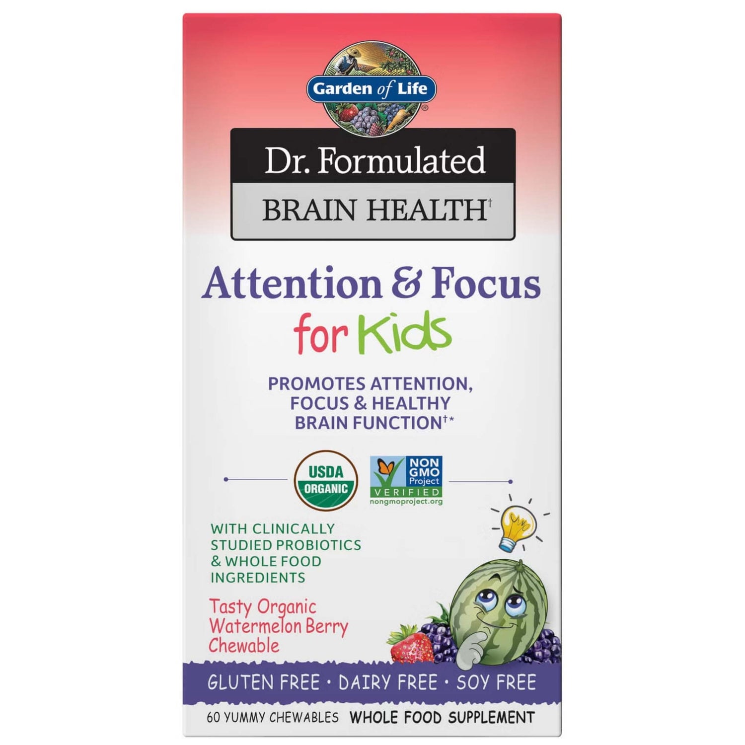 Formule bio Brain Health Dr. Formulated Attention/Concentration pour enfants - 60 comprimés à croquer