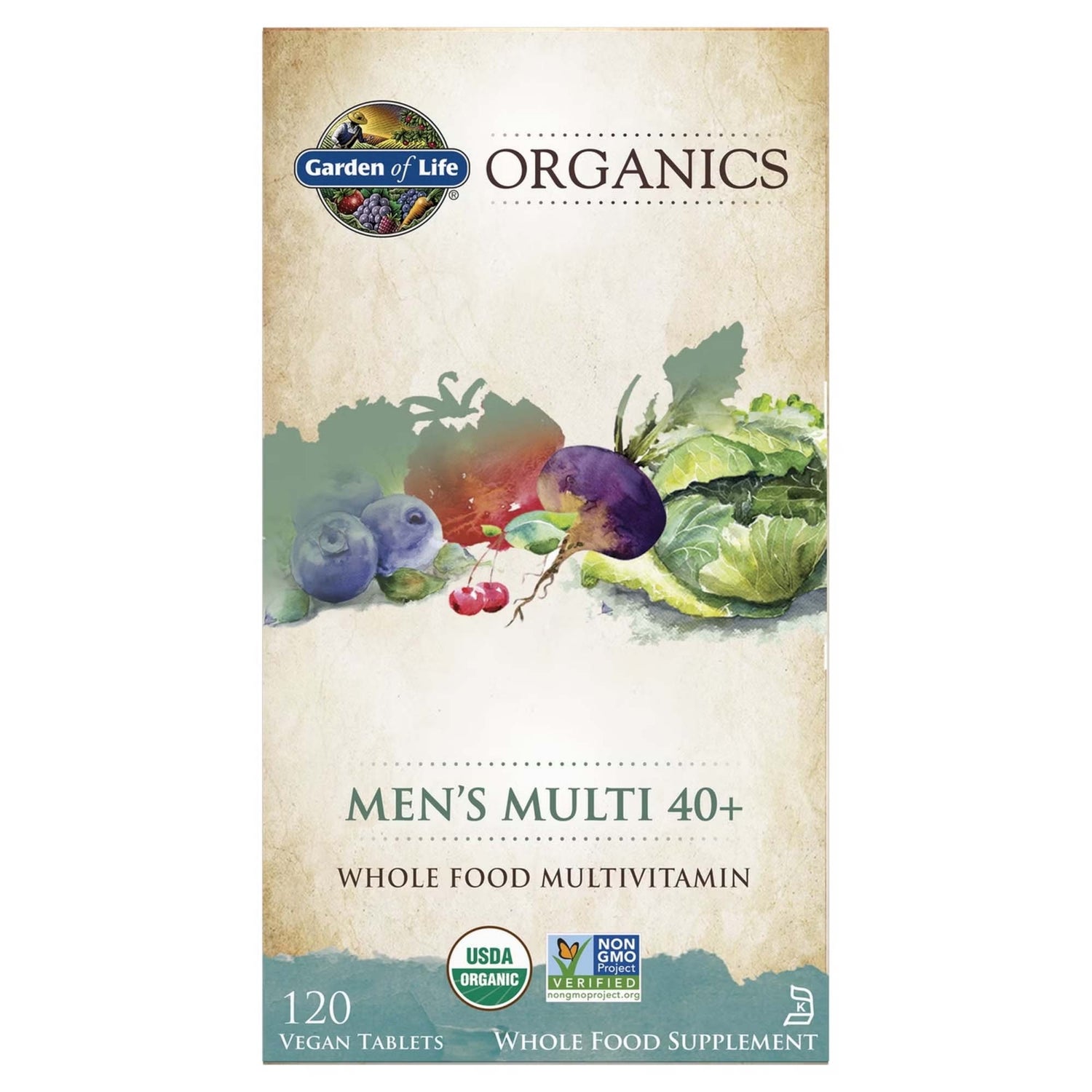 Multivitamines pour hommes 40 Organics - 120 comprimés