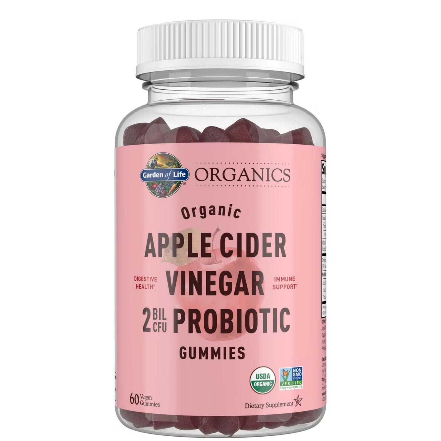 Vinaigre de cidre Organics Probiotique avec 2 milliards d'UFC - 60 comprimés à croquer