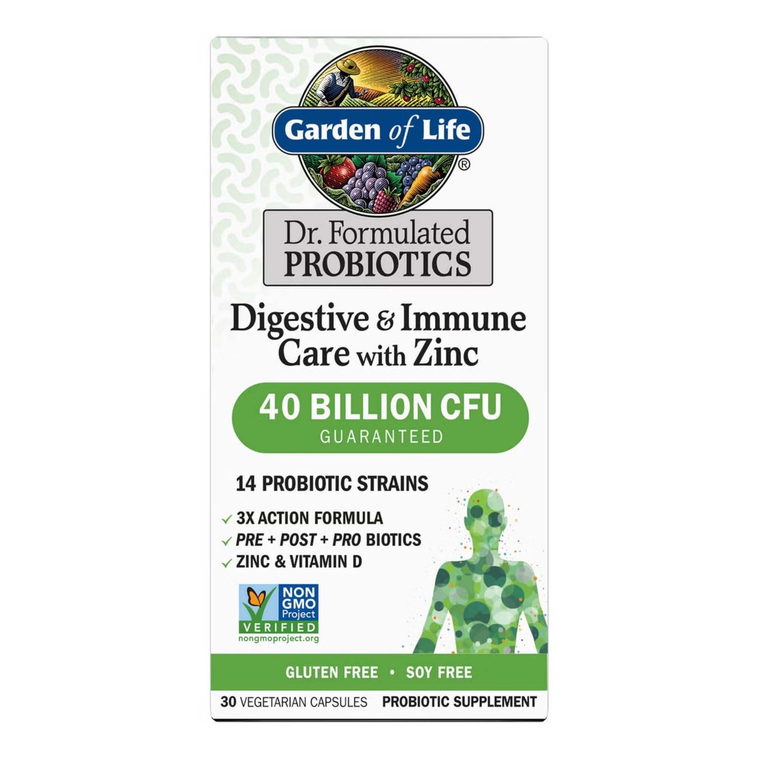 Probiotique pour la santé du système digestif et immunitaire, enrichi en zinc - 30 gélules