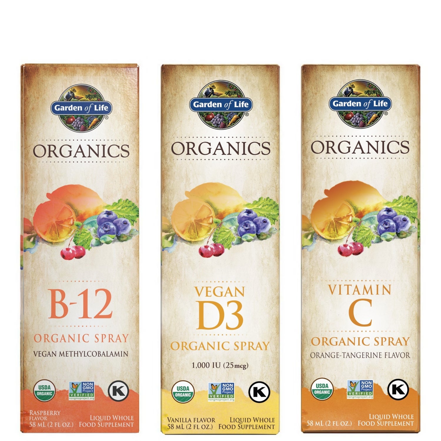 Coffret sprays vitaminés x3 Organics