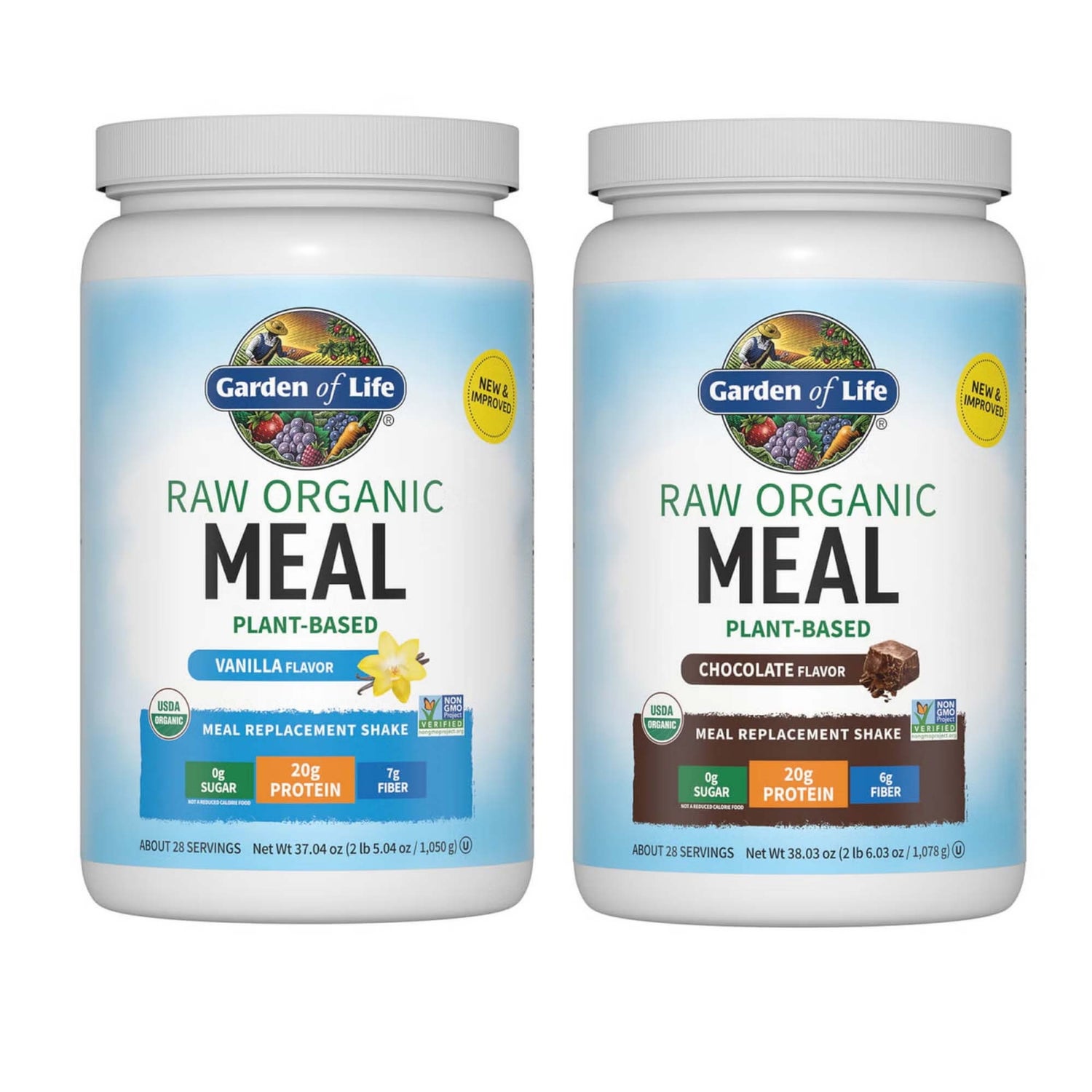 Coffret de shakes tout-en-un Raw Organic - vanille et chocolat