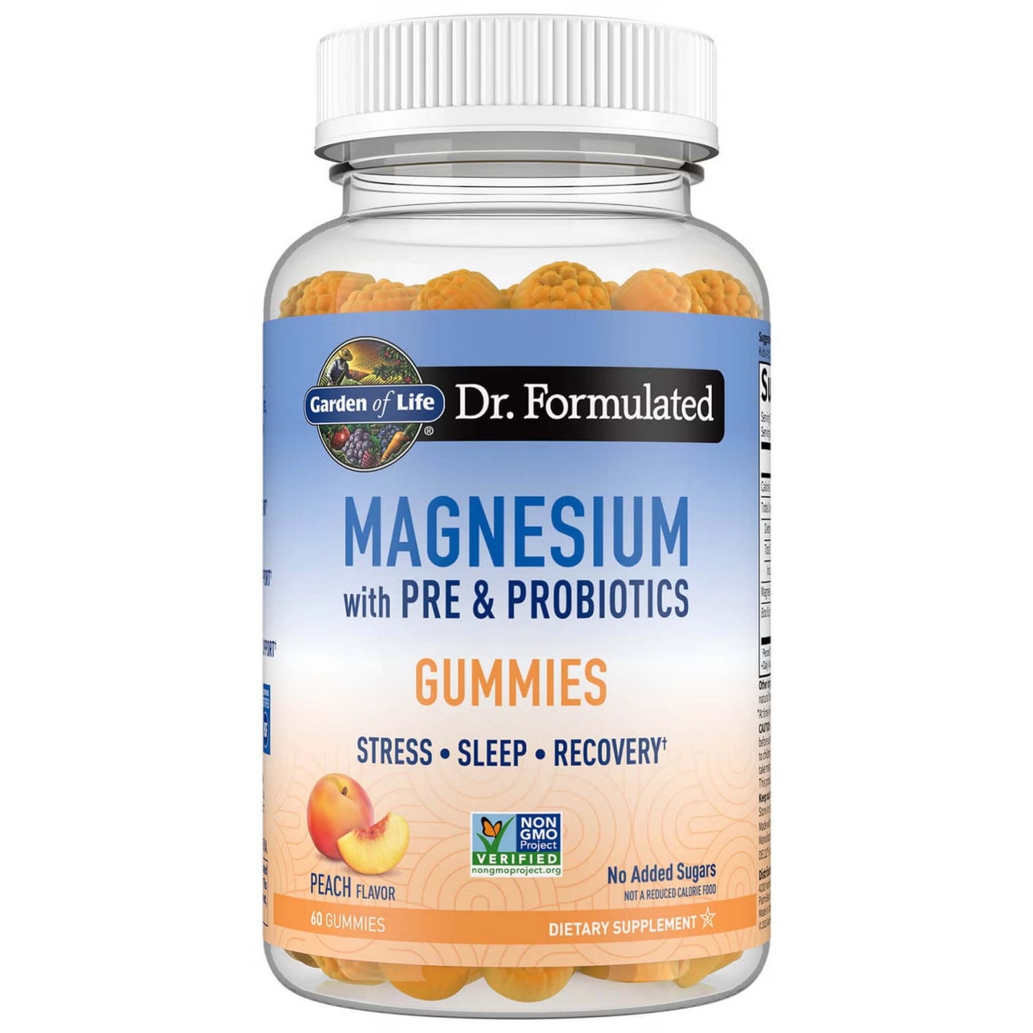 Dr. Formulated Magnésium - Pêche - 60 Gommes à Mâcher