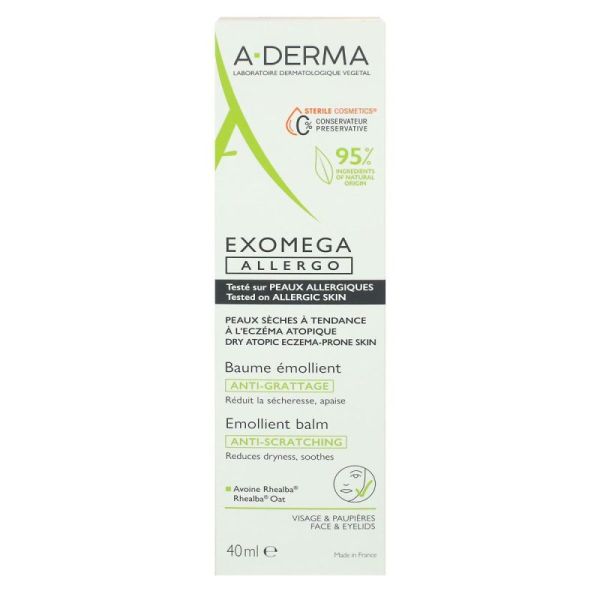 A-DERMA — EXOMEGA ALLERGO - BAUME ÉMOLLIENT 40mL