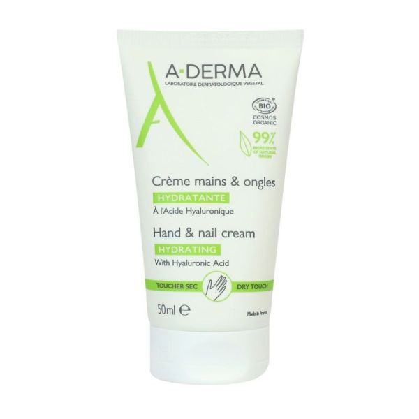 A-DERMA Crème mains & ongles hydratante LES INDISPENSABLES 50mL
