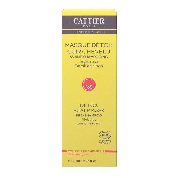 Cattier Masque Detox Cuir Chevelu tube 200 mL