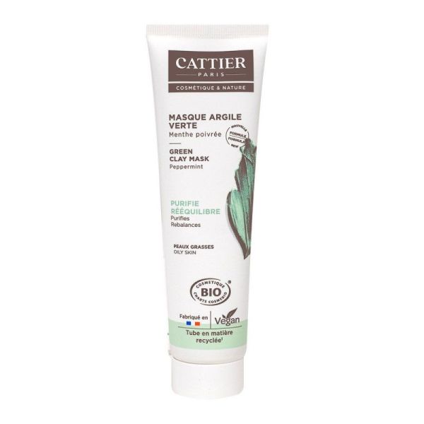 Cattier Masque Argile Verte 100 mL - Purifie