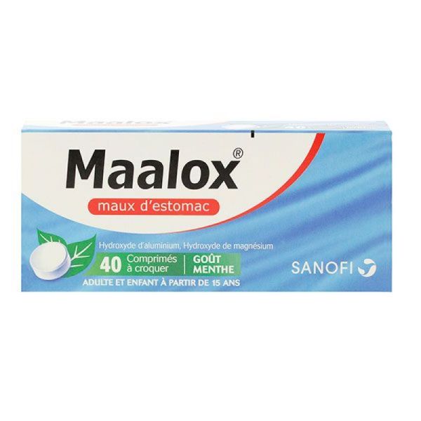 Maalox Goût menthe - 40 comprimés à croquer
