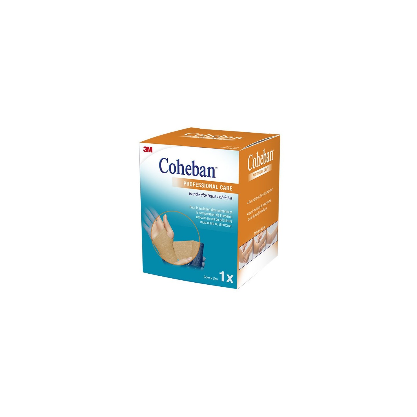 3M Coheban Bande élastique cohésive chair - 7cm x 3m