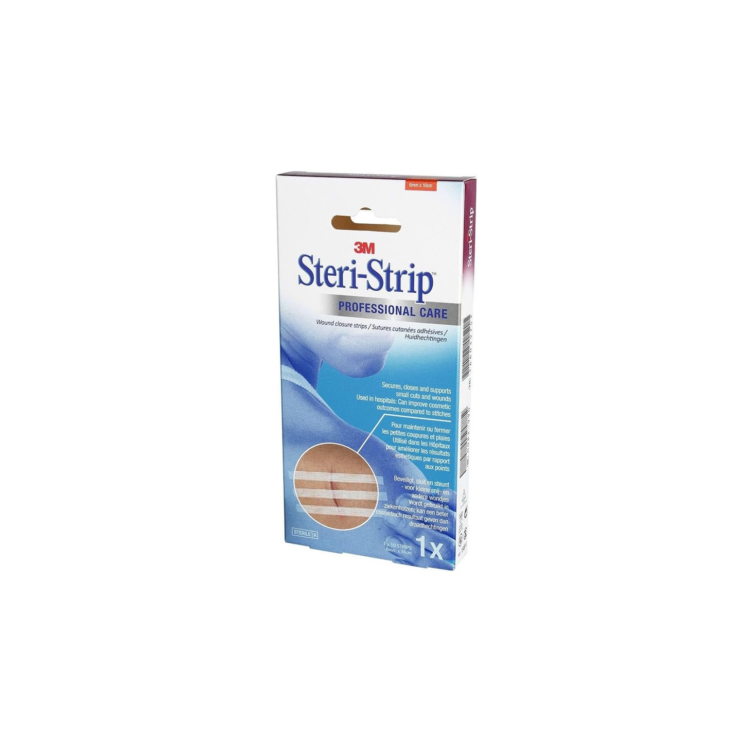3M Steri-Strip™ Sutures cutanées adhésives stériles - 6mm ×10cm - 10 strips