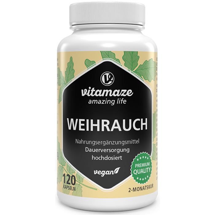 Vitamaze Encens fort 900 mg dose quotidienne, 120 gélules végétaliennes