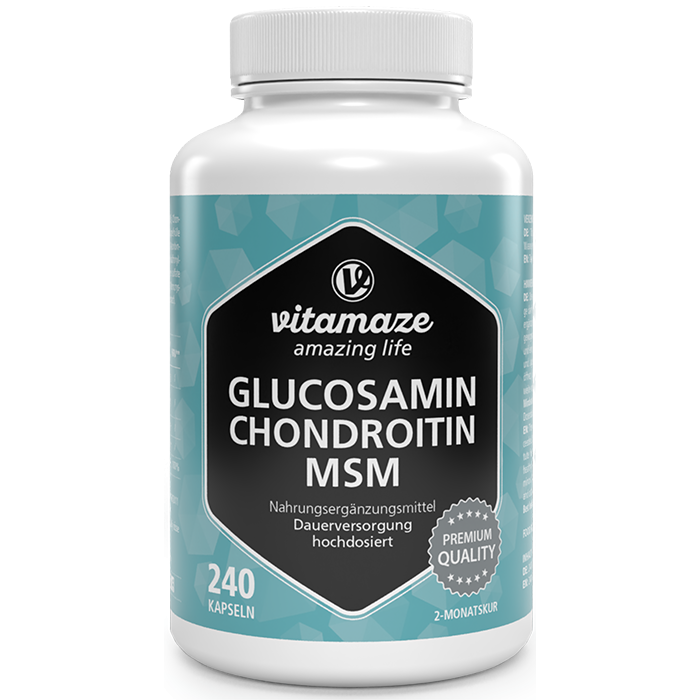 Vitamaze Glucosamine + chondroïtine + MSM, 240 capsules