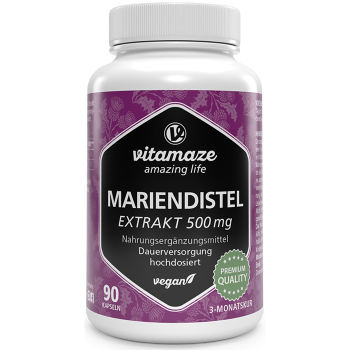 Vitamaze Extrait de Chardon Marie 500 mg, 90 gélules végétaliennes