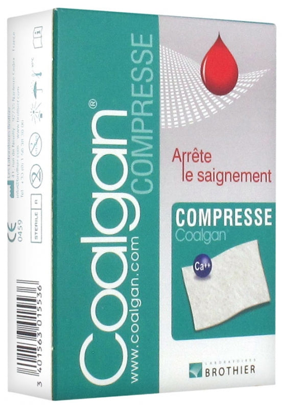 Coalgan arrête le saignement- 5 Compresses - Brothier