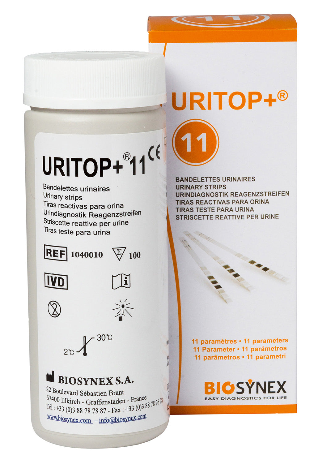 Bandelette d'analyse urinaire Uritop ® + - BIOSYNEX