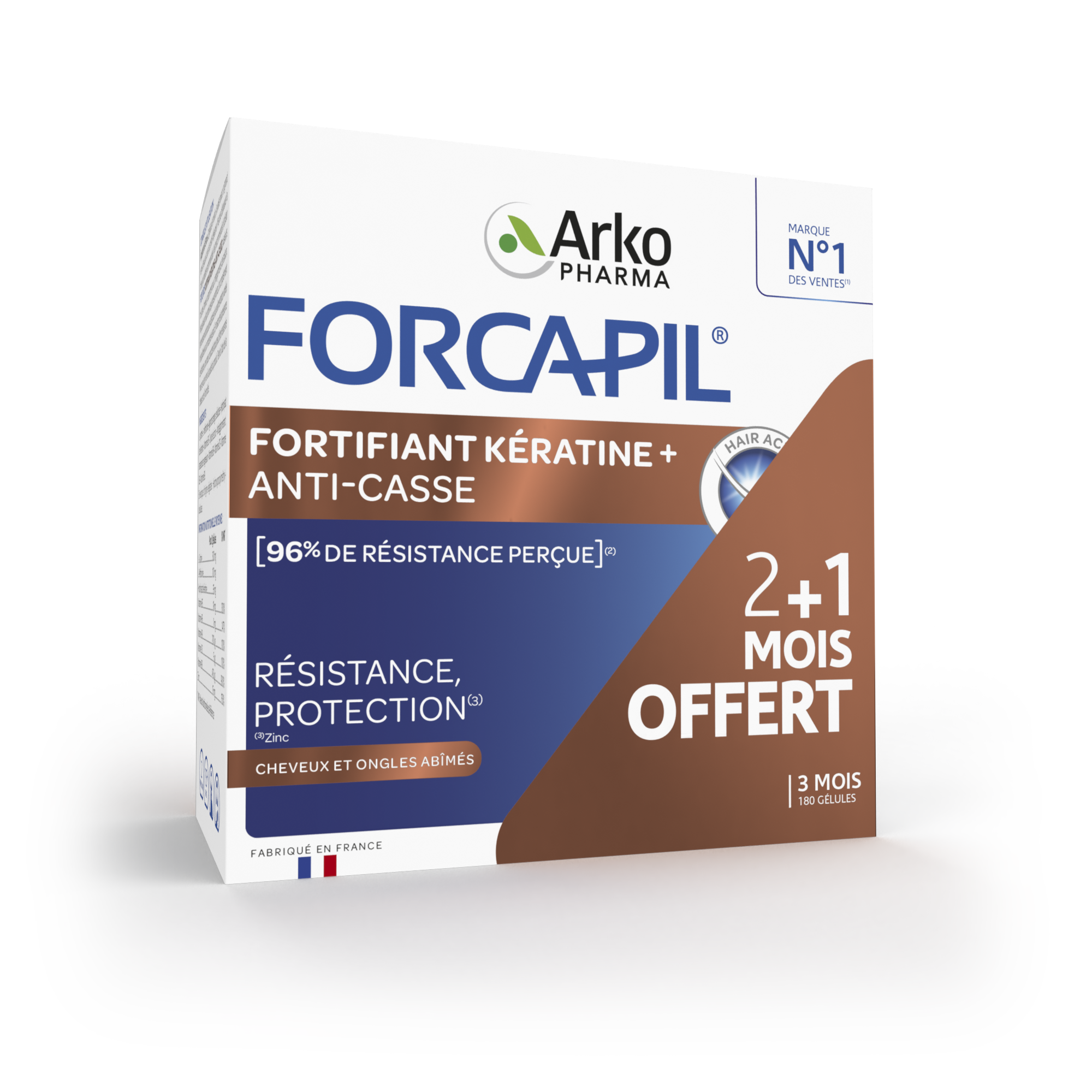 Forcapil® Fortifiant Kératine+ - Programme 3 mois