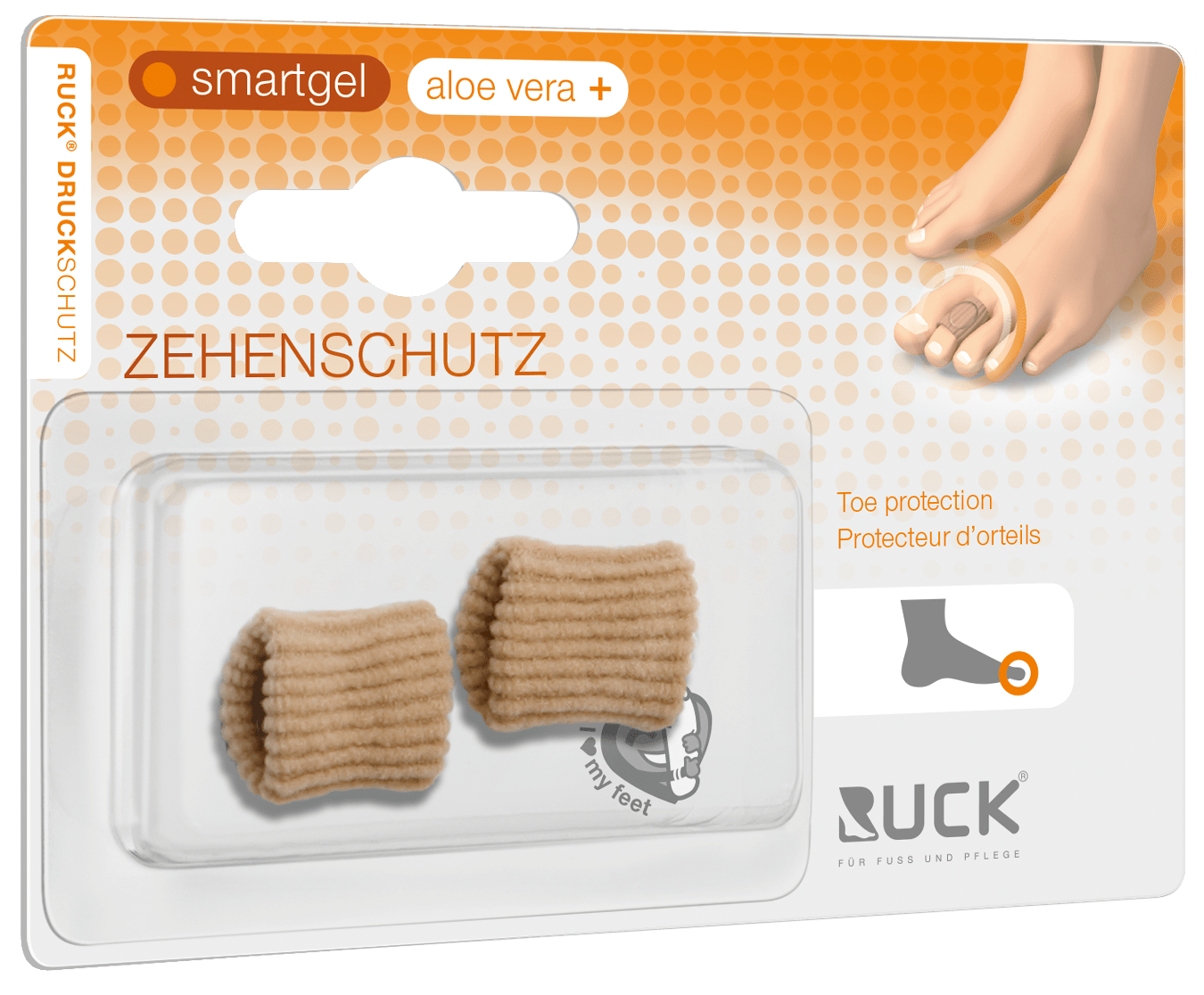 Protection pour orteils - Lot de coussinets - Tissu et gel - Ruck