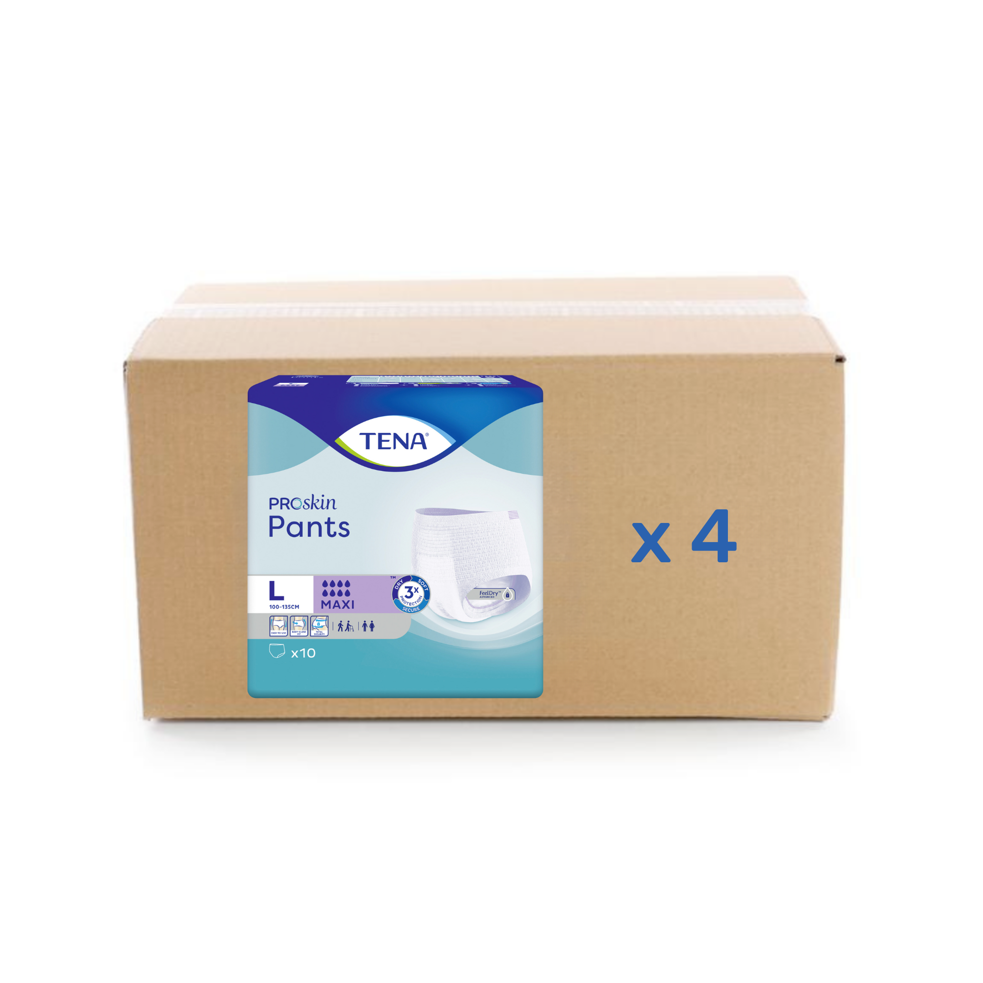 Tena Pants Proskin - Maxi - 8 gouttes - L - carton 4x10U - Tena