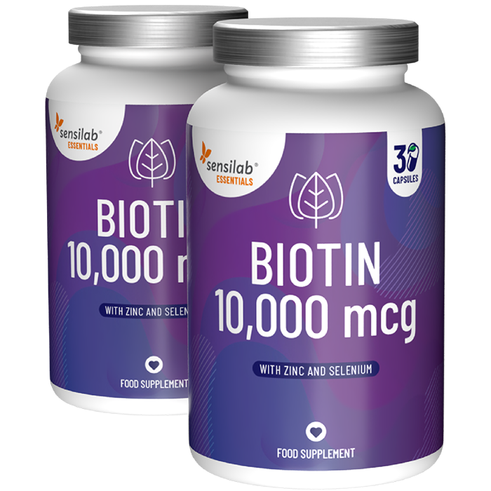 Essentials Biotine hautement dosé 10 000 mcg - Végétalien, 60 gélules