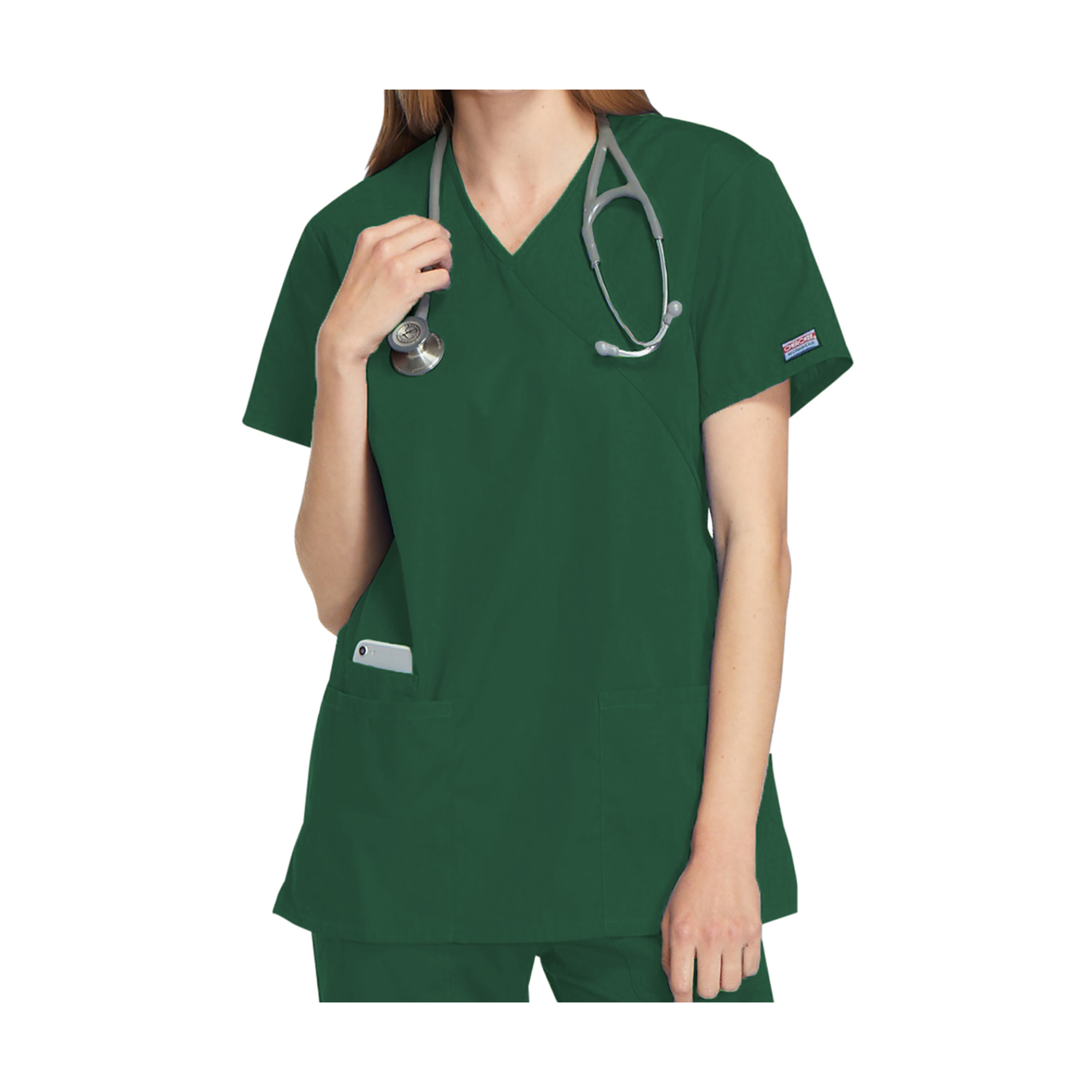 Bayonne - Tunique médicale - Effet cache-coeur - Manches courtes - Femme - 72 cm - Cherokee