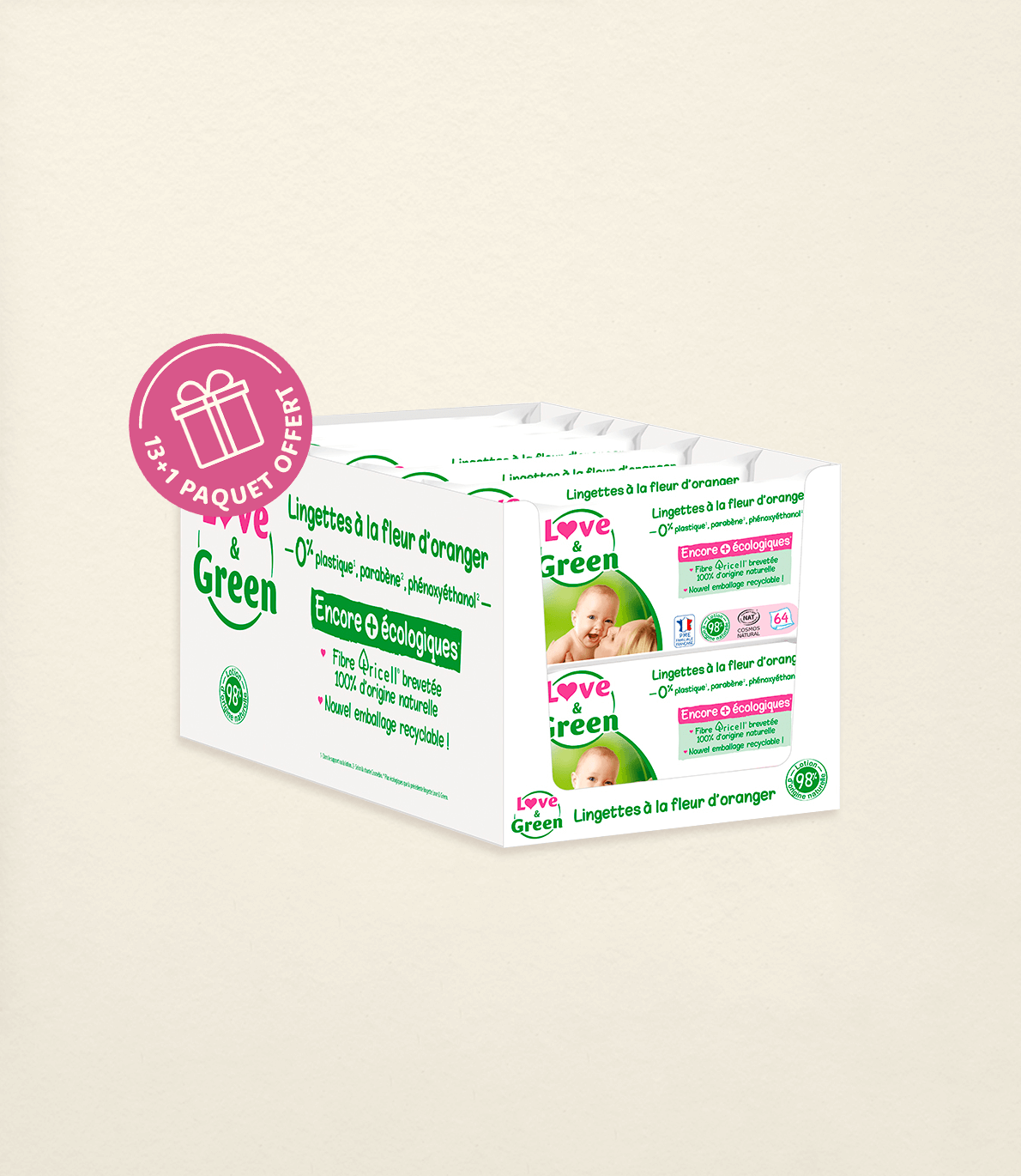 Lot de 14 Lingettes Écologiques à la Fleur d’Oranger