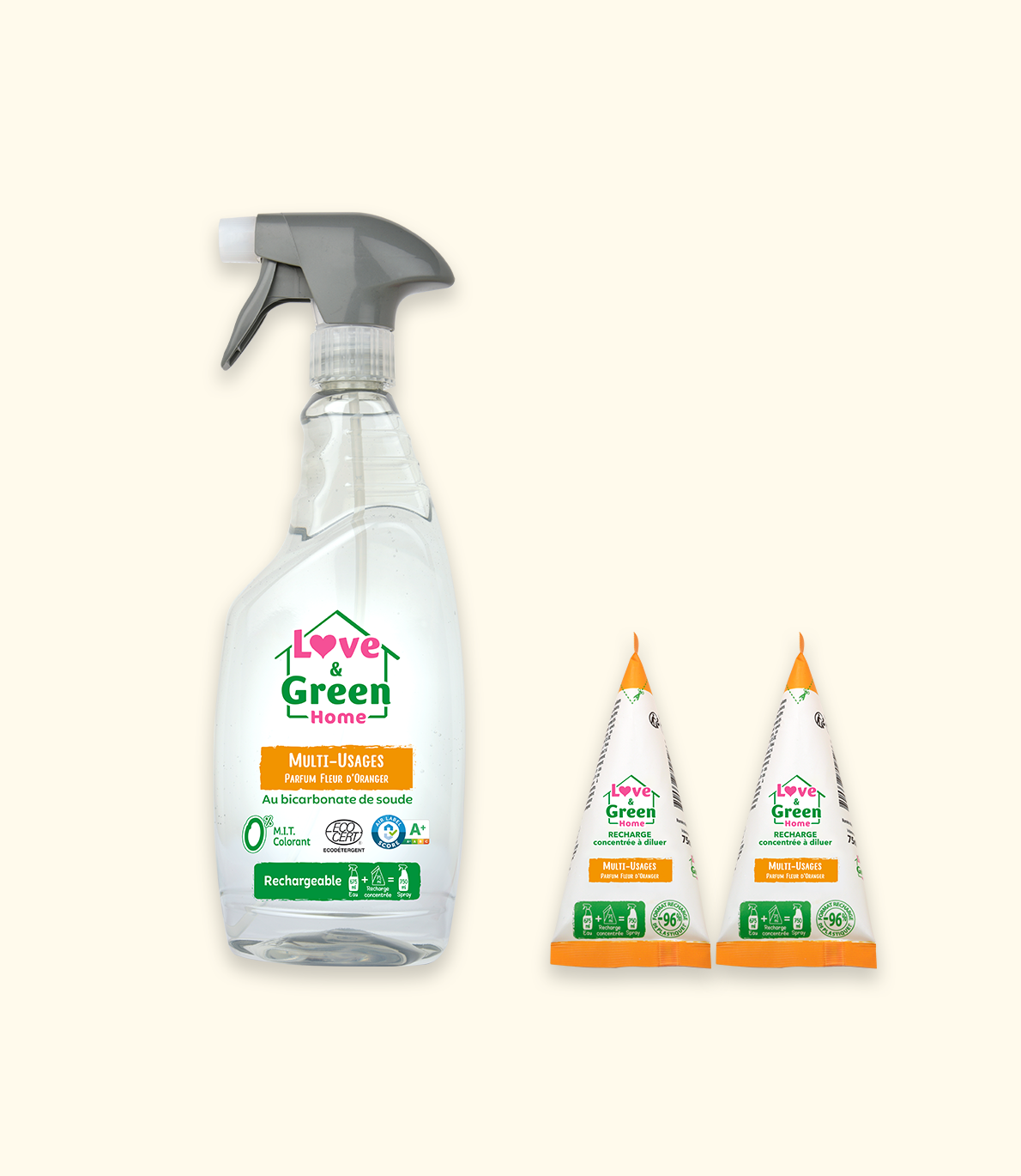 Pack : Spray multi-usage avec parfum certifié écodétergent
