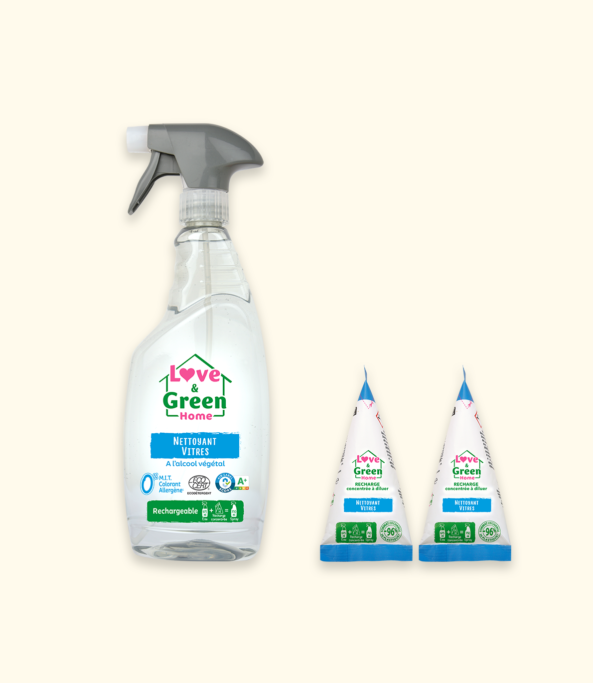 Pack : Spray Vitres certifié écodétergent