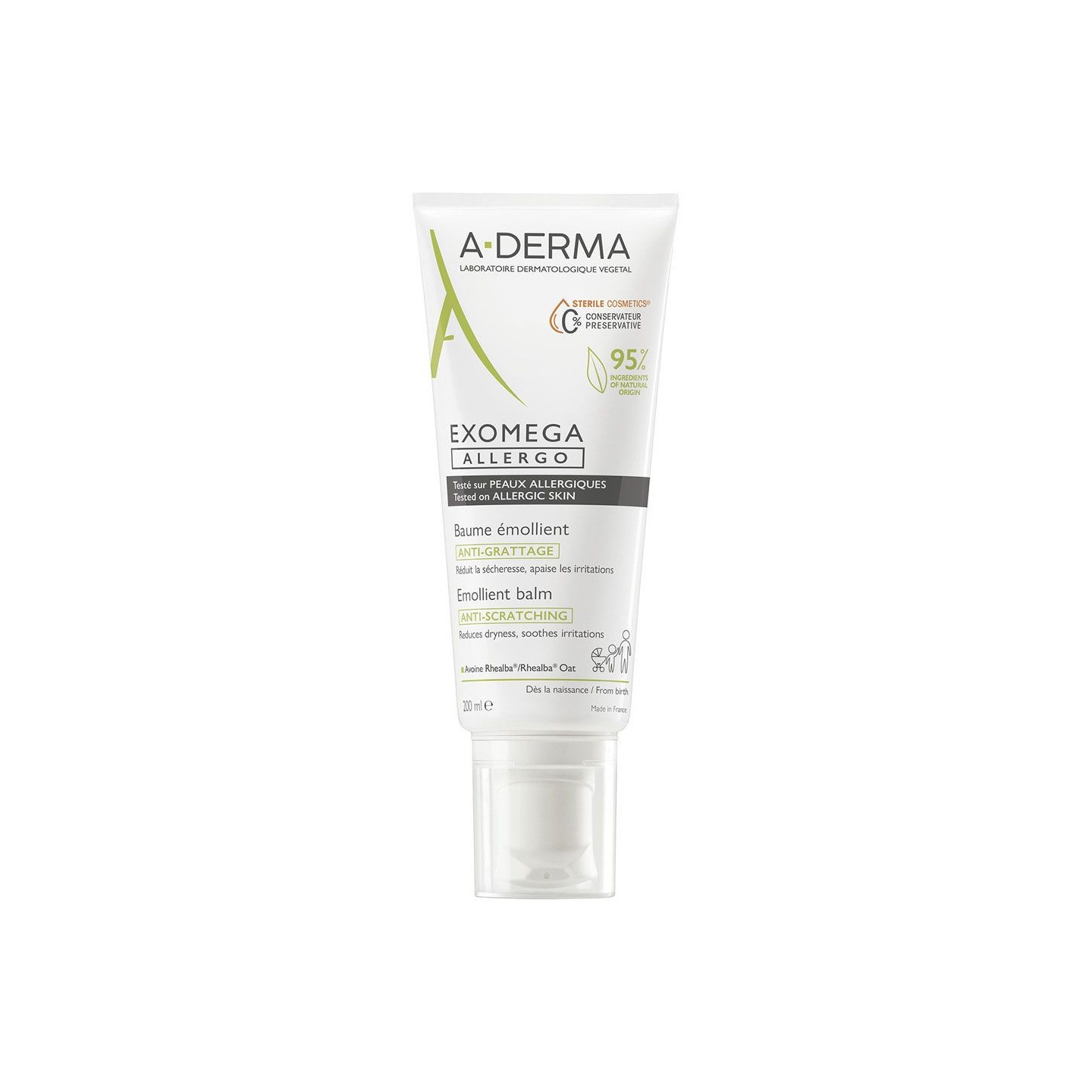 A-Derma Exomega Allergo Baume émollient anti-grattage - 200ml