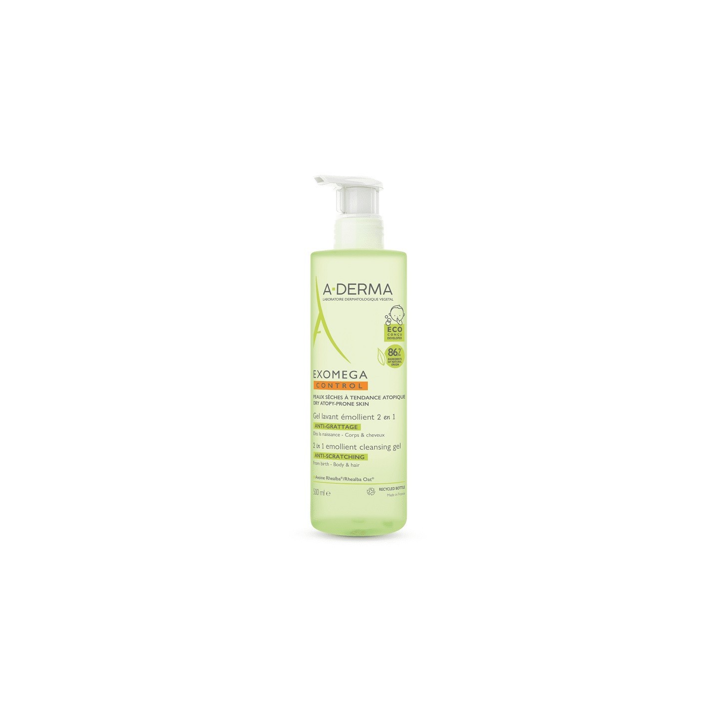 A-Derma Exomega Control Gel lavant émollient anti-grattage - 500ml