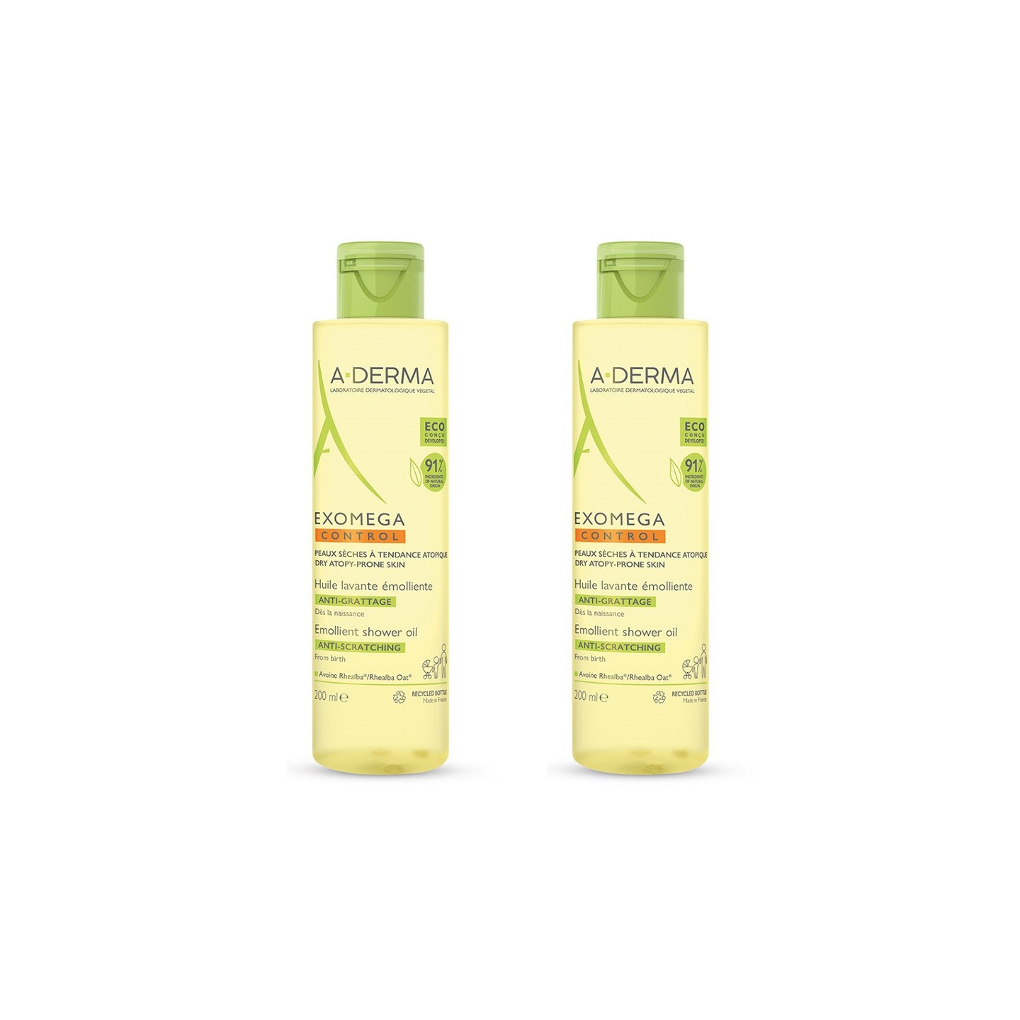 A-Derma Exomega Control Huile lavante émolliente - 2 x 500ml
