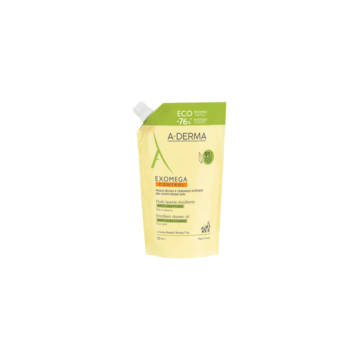 A-Derma Exomega Control Huile lavante émolliente - Recharge 500ml
