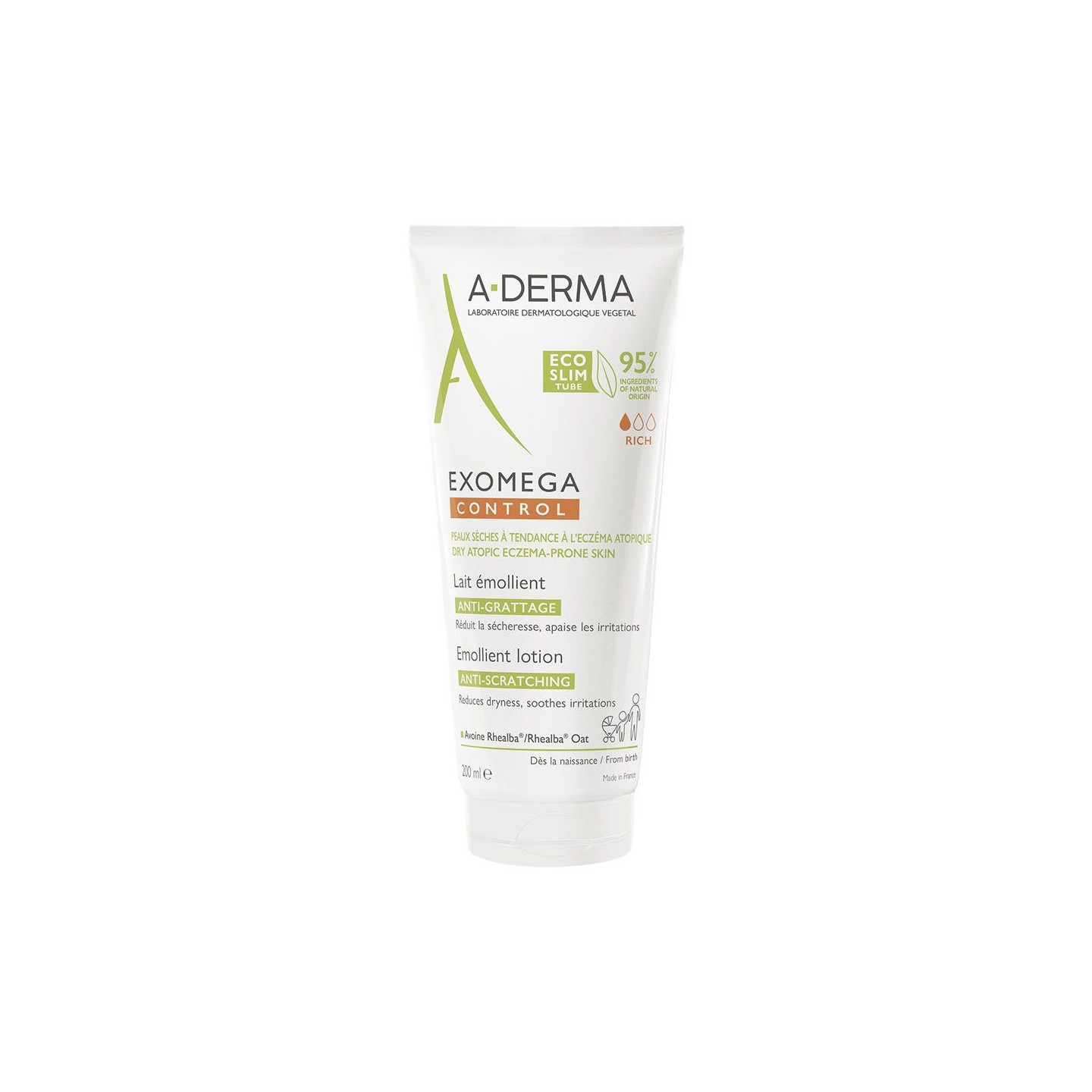 A-Derma Exomega Control Lait émollient anti-grattage - 200ml