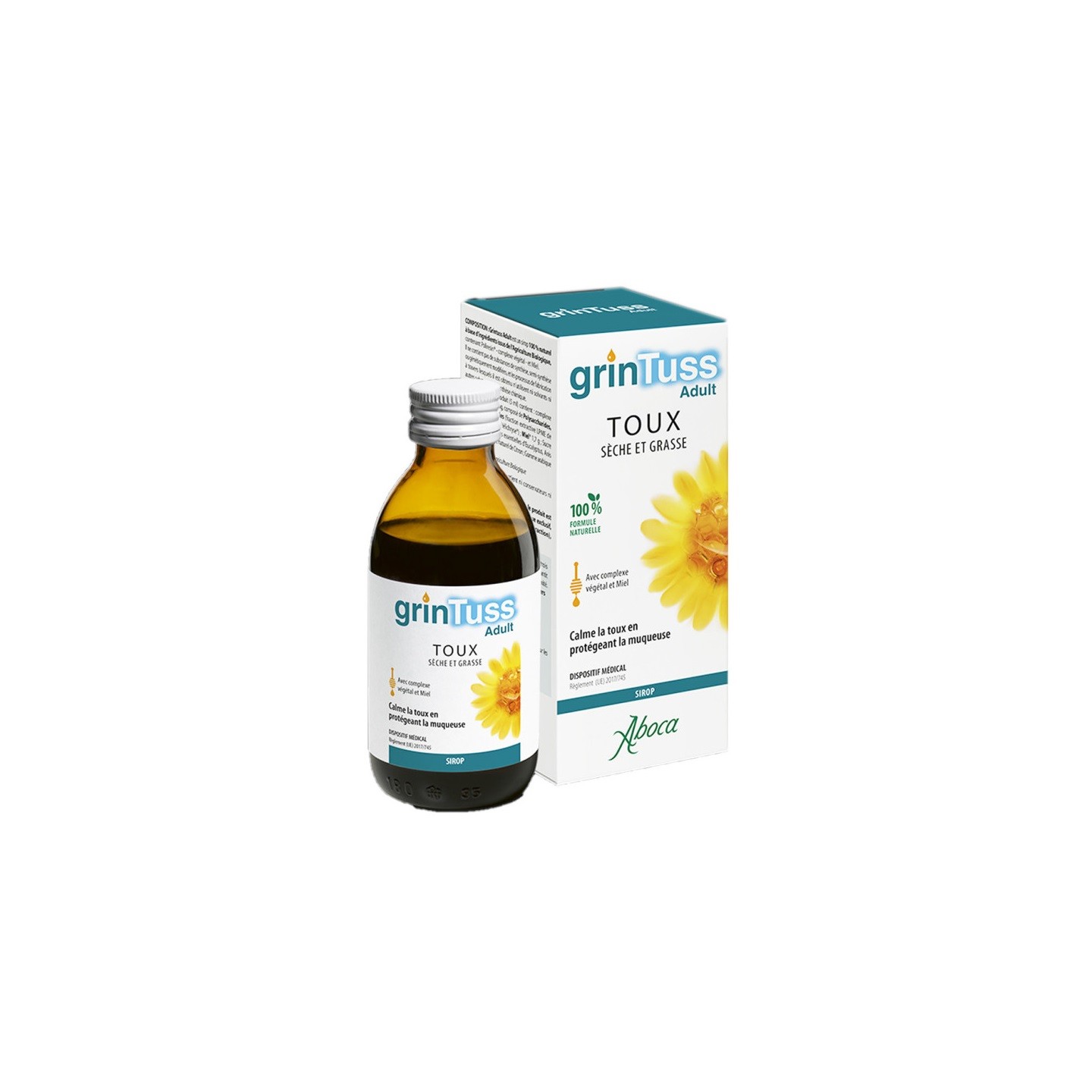 Aboca GrinTuss Sirop adulte toux sèche et grasse - 180g