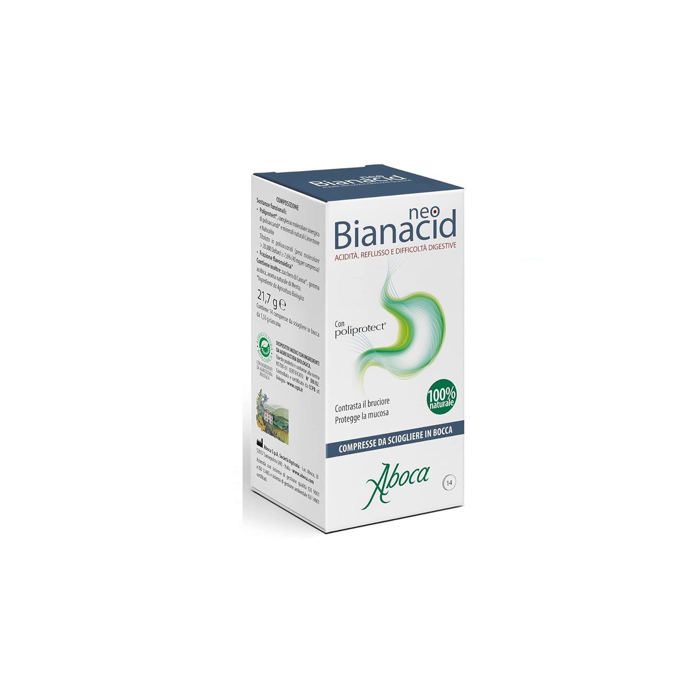 Aboca NeoBianacid acidité et reflux - 14 comprimés