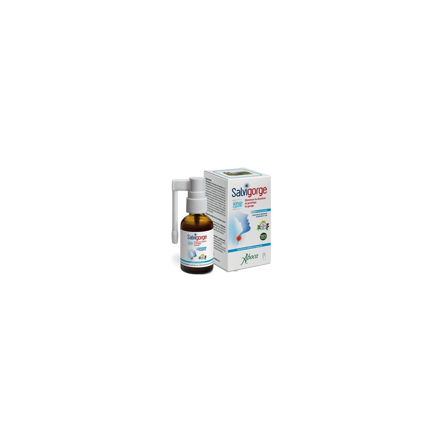 Aboca Salvigorge 2Act Spray sans alcool - 30ml