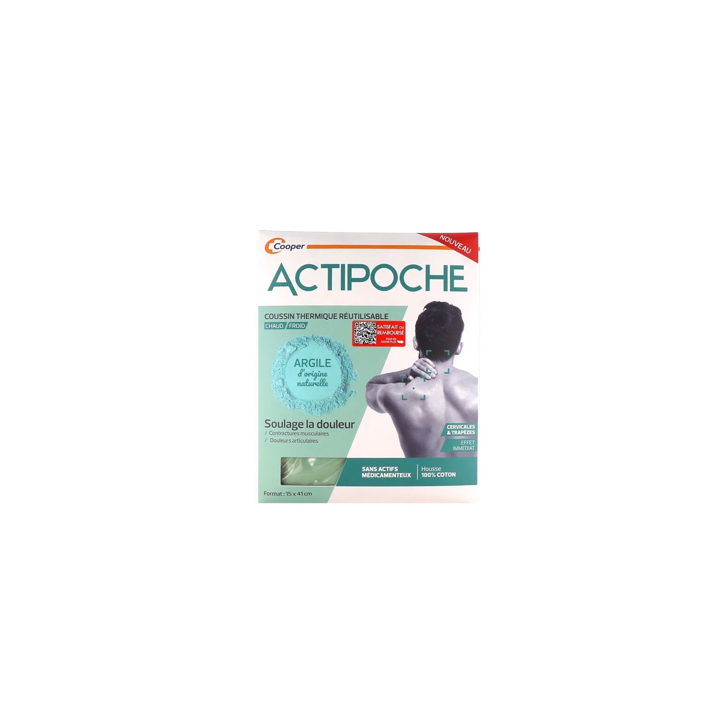 Actipoche Coussin Thermique Cervicales et Trapèzes Argile