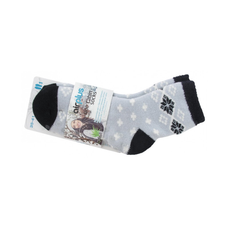 Airplus Aloe Cabin Chaussettes Hydratantes Pointure 35-41 - Couleur : Gris Flocons Noirs