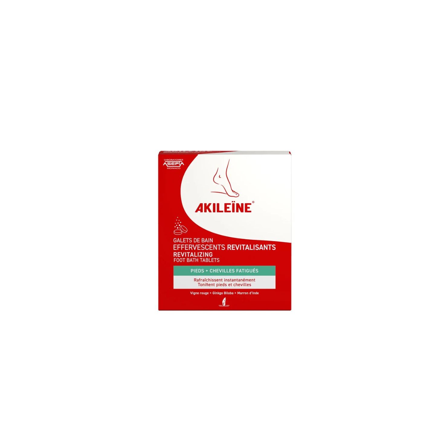 Akileïne Galets de bain effervescents revitalisants - 6 galets de 20 g