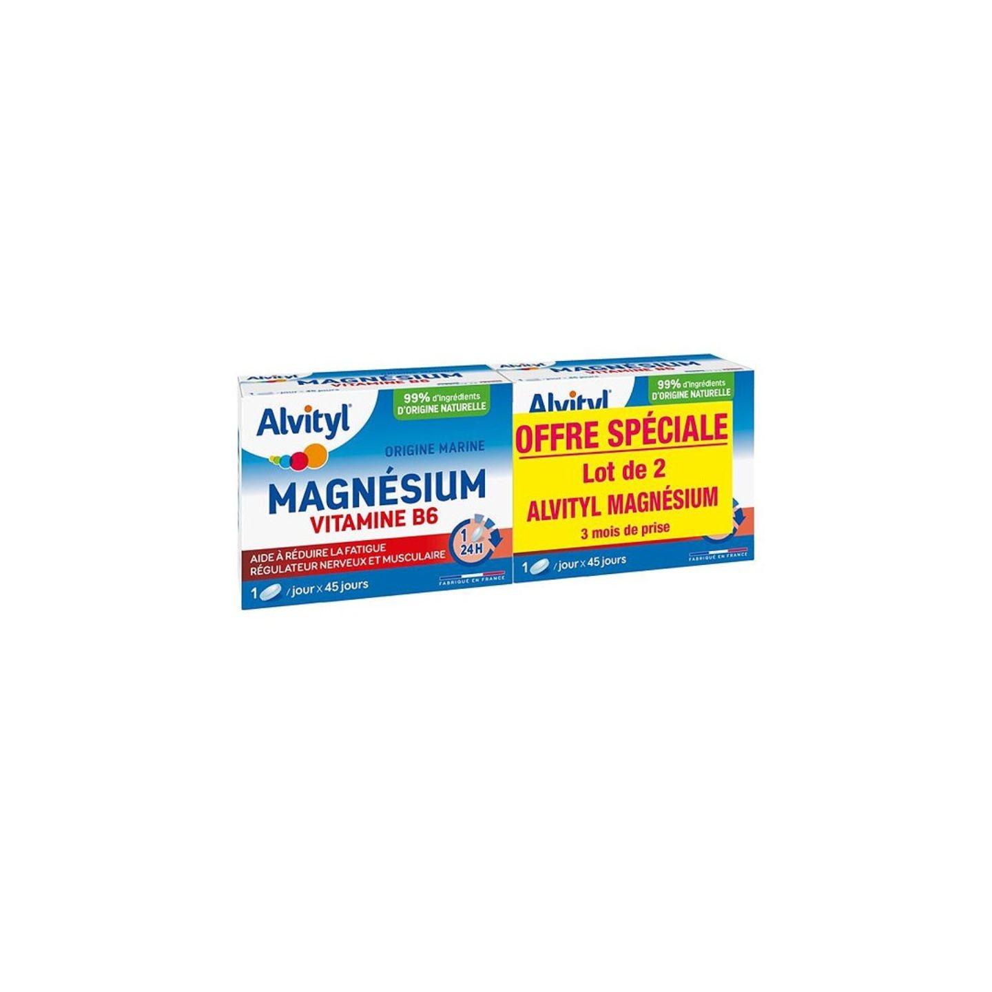 Alvityl Magnésium Vitamine B6 - 2 x 45 comprimés