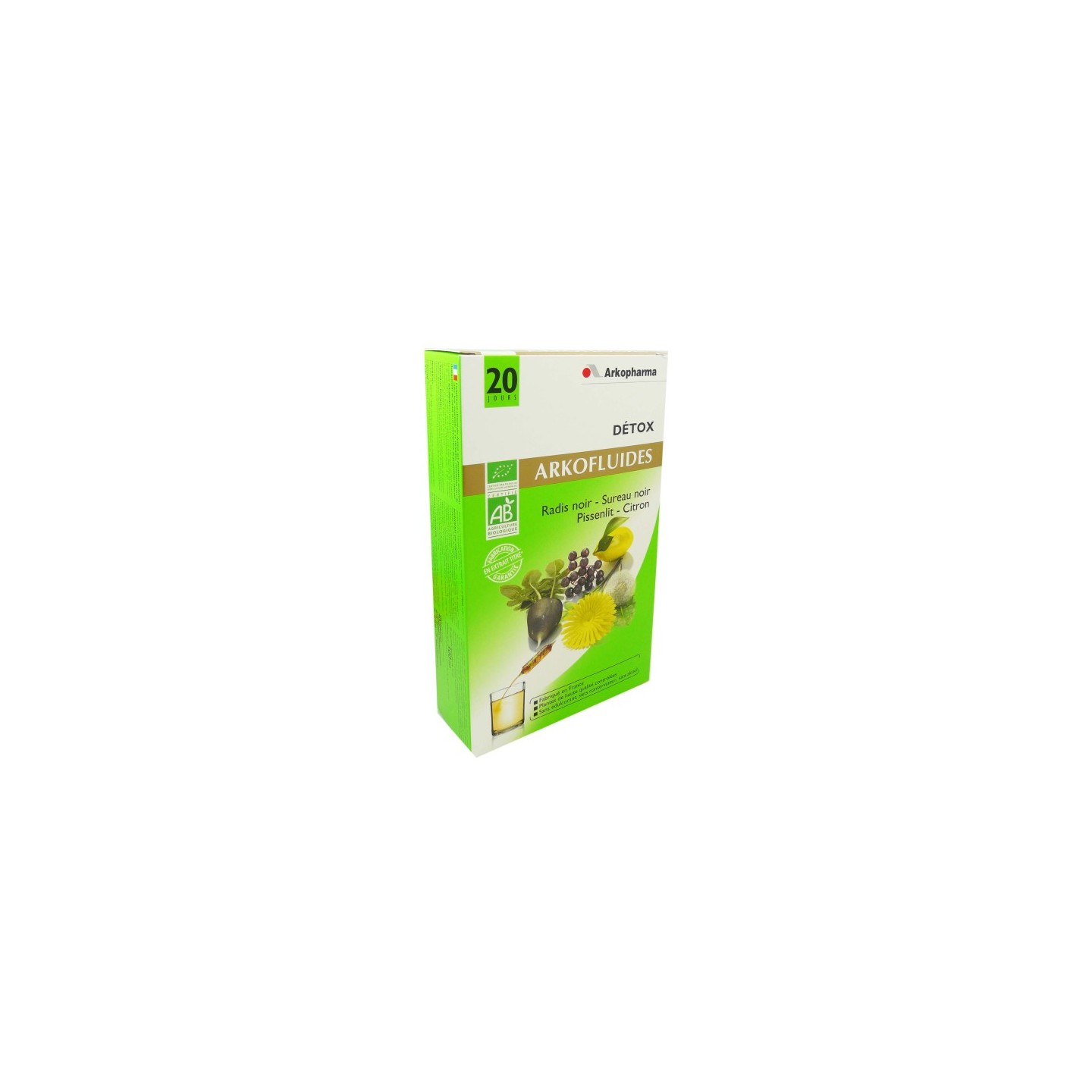 Arkofluide détox bio bte 20 ampoules